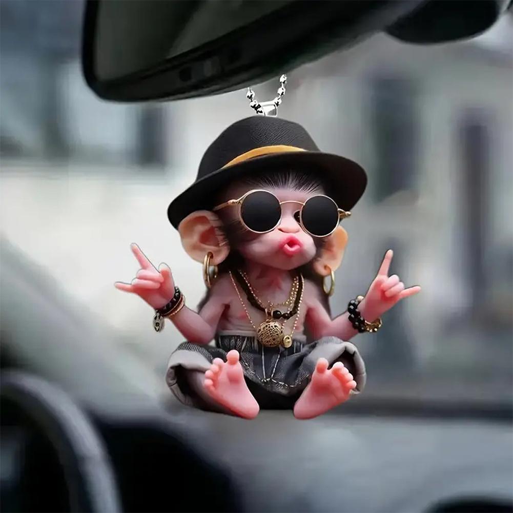 Car Accessories Xmas Gifts - Monkey Keychain Creative Cartoon 2d Acrylic