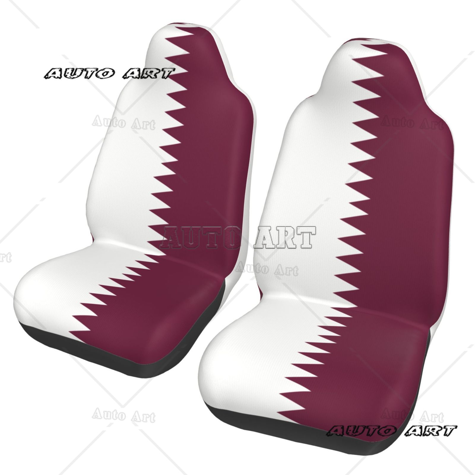 Qatar Car Accessories - Qatar Flag Printed Patriotic-themed Car Seat