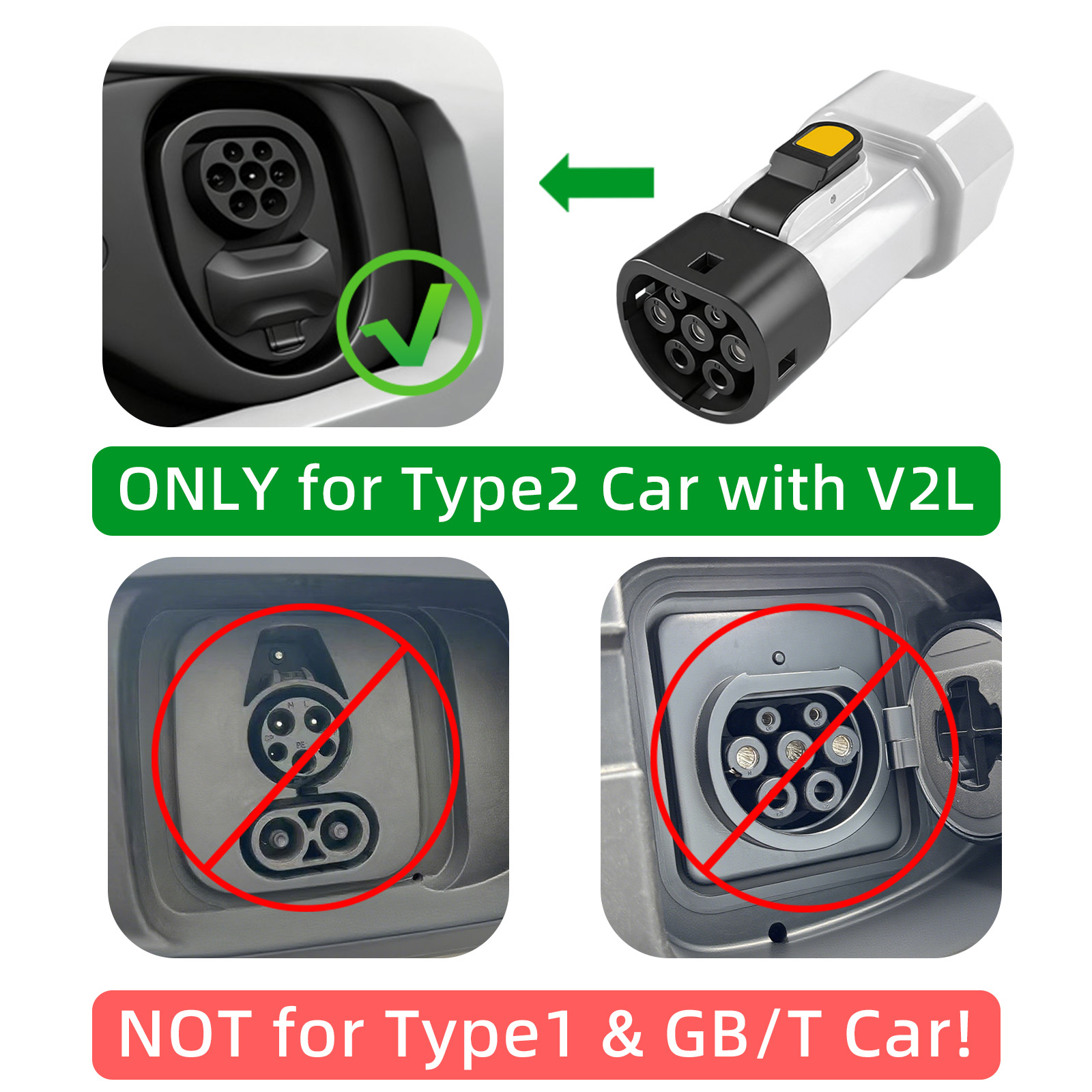 EVqiaoyi Type2 V2L Discharger  - Car Accessories Usa ulasan dan harga