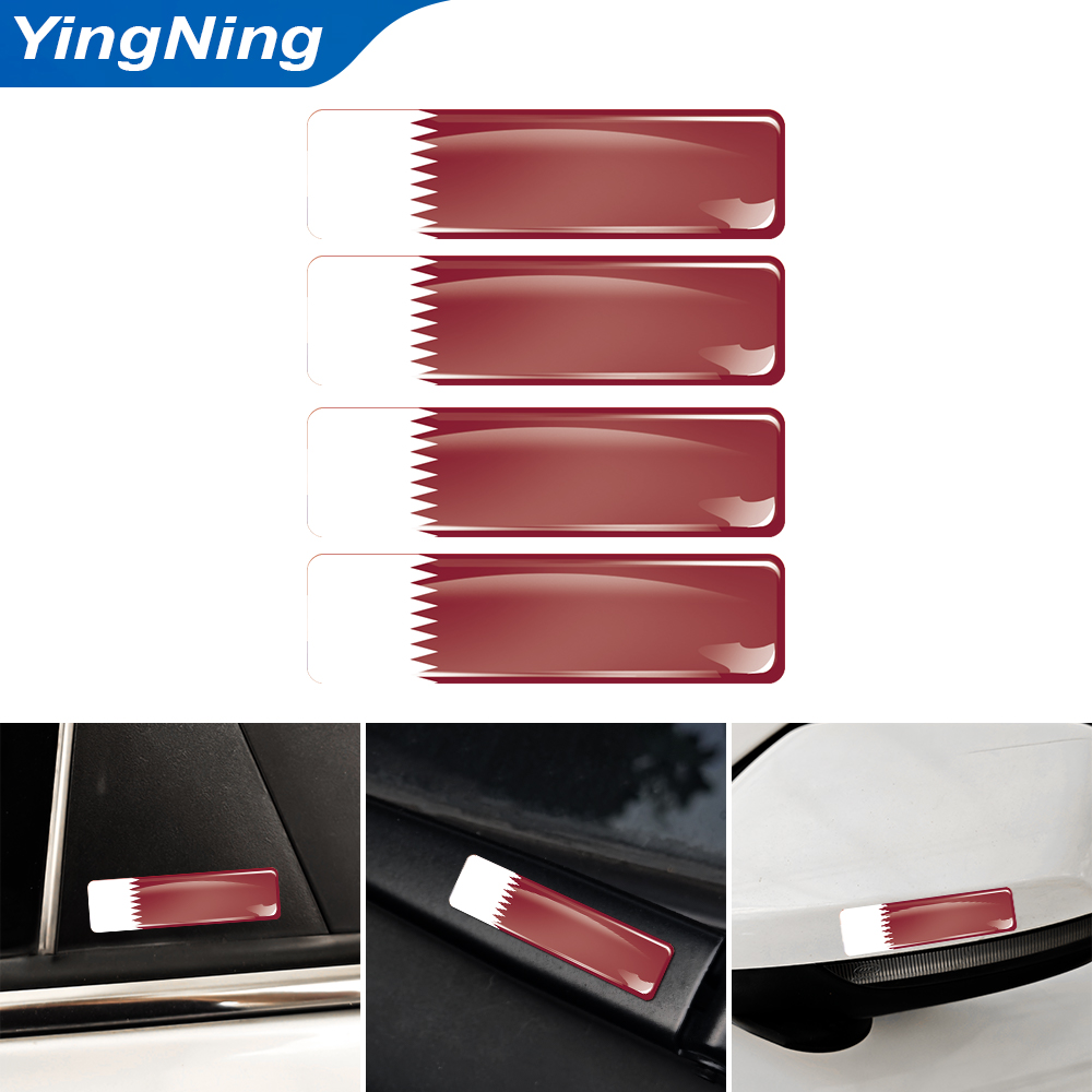 4PCS Qatar Flag Sticker Vinyl  - Qatar Car Accessories ulasan dan harga