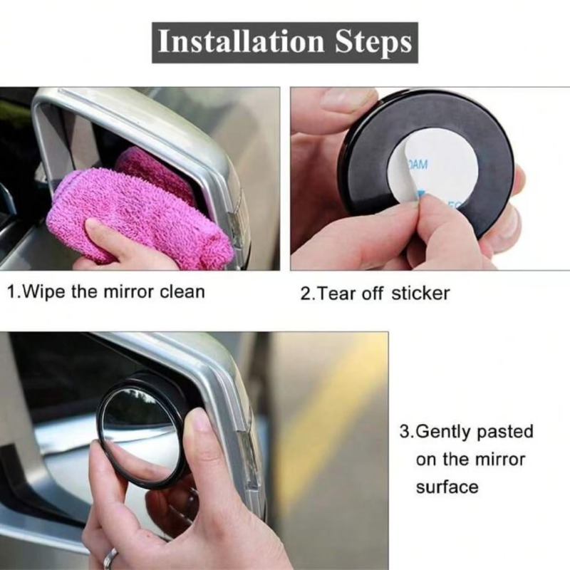 2Pcs Round Frame Convex Blind  - Car Blind Spot Mirror ulasan dan harga