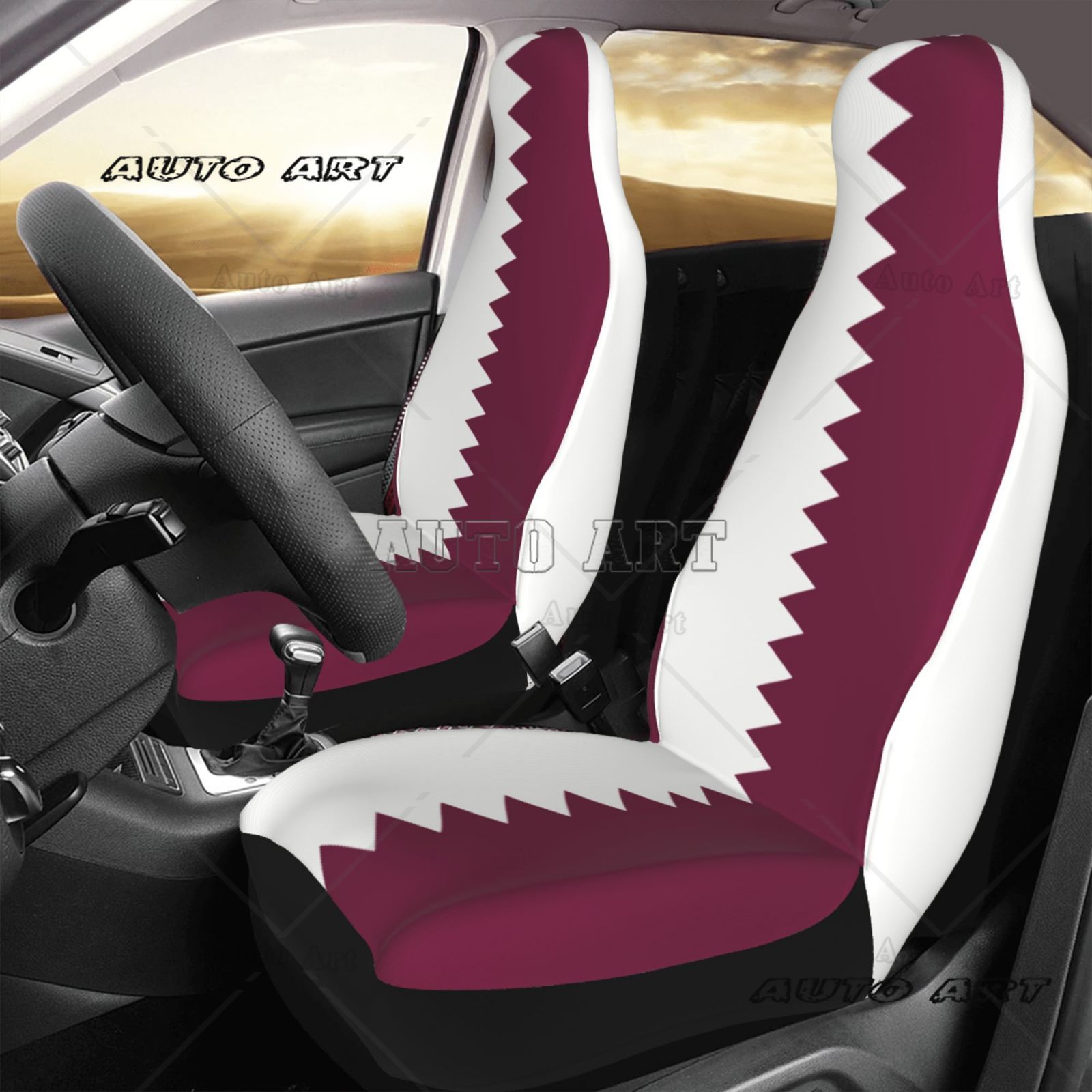 Qatar Flag Printed Patriotic-t - Qatar Car Accessories ulasan dan harga