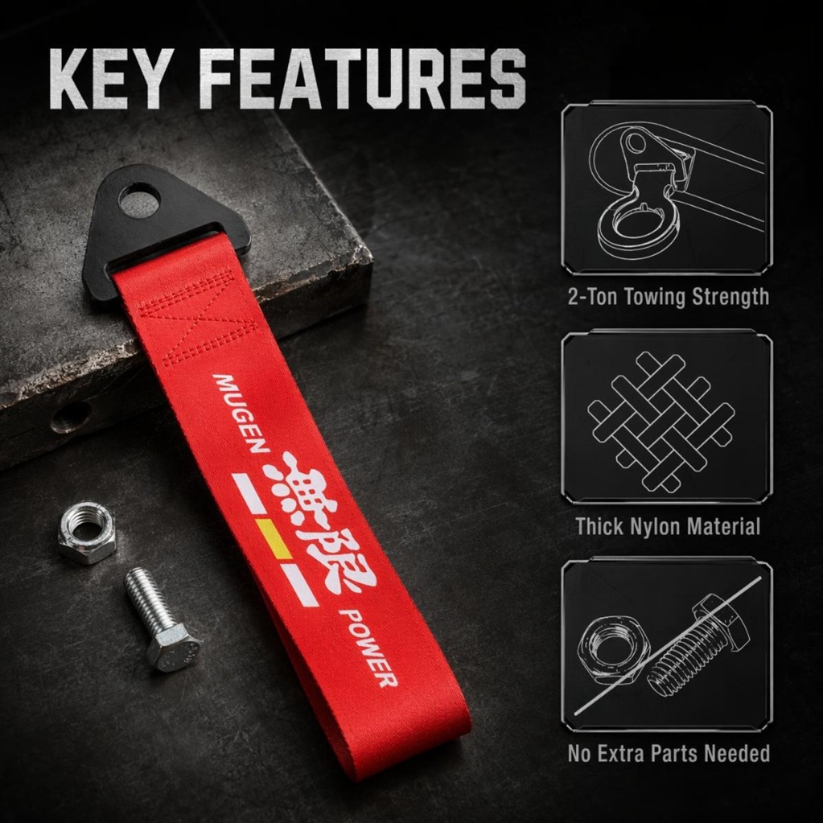 Car RACING Towing Rope JDM Dec - Car Accessories Jdm ulasan dan harga