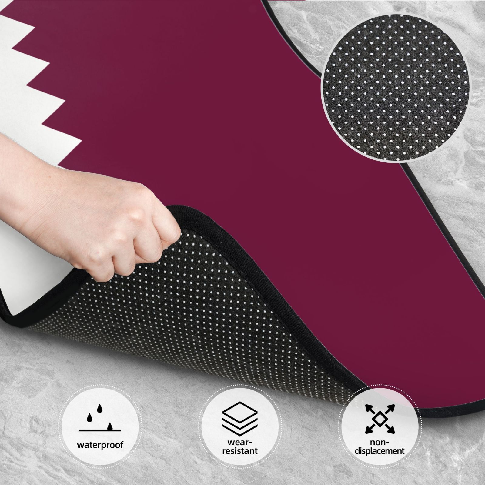Flag of Qatar Pattern Car Floo - Qatar Car Accessories ulasan dan harga